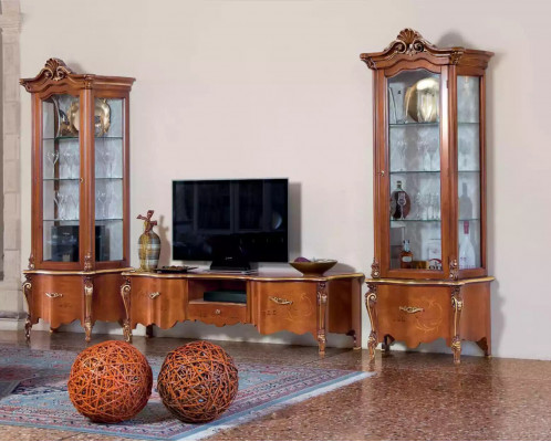 TV-Stänner RTV Sideboard Dësch Holz Wunnzëmmer brong TV Miwwel nei