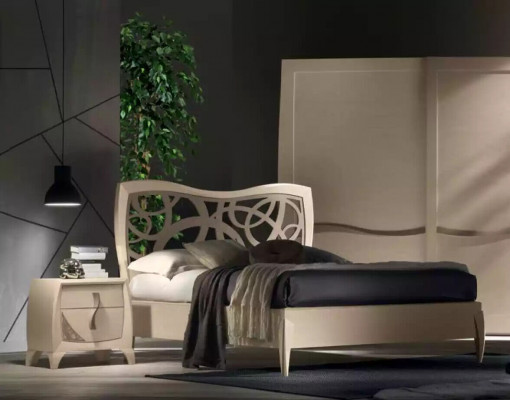 Bett 2x Nuetsdëscher 3tlg. Schlofzëmmer Design Luxus Schlofzëmmer Miwwelen