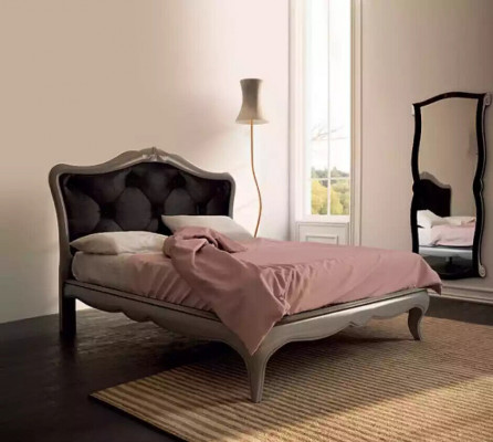 Bett Grau Luxus Holzbett Schlofkummer Design Italienesch Art déco Nei
