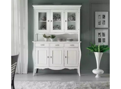 Design Miwwelen Italienesch Wäiss Vitrine Holz Luxus Schief Klassesch