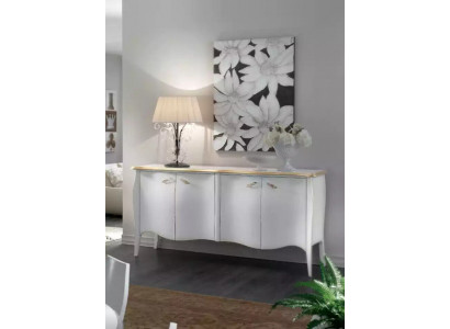 Sideboard Kommode Wunnzëmmer Holz Modern Wäiss Luxus Schief Design