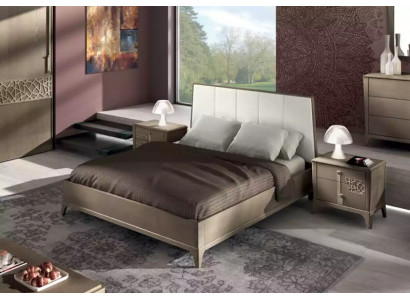 Design-Schlofkummer-Set Bett 2x Nuetsdëscher Klassesch Luxusmiwwelen