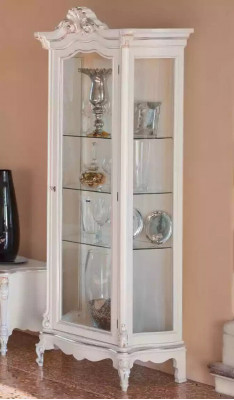 Luxus Vitrinë Holzschaf Design Schief wäiss Italienesch Miwwelen Vitrinen