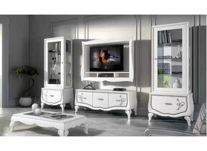 Design Wunnzëmmer Set Vitrin 2x TV-Rahmen Wandregal Wunnwand 4tlg.