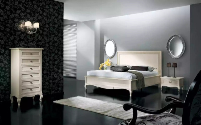 Bett 2x Nuetsdëscher 3 Stéck Schlofkummer Set Miwwelen Modern Luxus Better