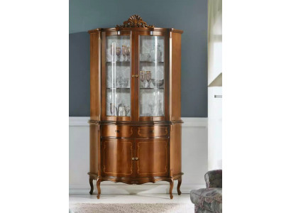 Holzvitrine Héichwäerteg Luxus Vitrine Schaf klassescht Design Miwwelen brong