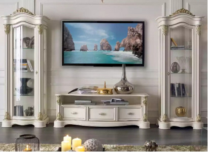 Wunnzëmmer RTV Vitrine Sideboard Kommode Schaf Grupp XXL Set 3 Stéck.