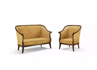 Canapé Couchage Polster Klassesche 2-Sëtzer Fotell Giel Italieneschen Stil
