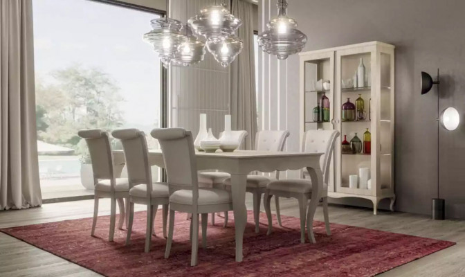 Iessdësch 6x Still Vitrinn 8tlg. Iesszëmmer Grupp Garnissons Sëtzgrupp
