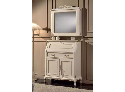 Wäiss Kommode mat Spigel Klassesch Stil Miwwel Set 2tlg Sideboard Kommoden