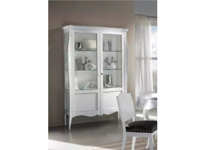 Vitrinn Glas-Schaf Wäiss Luxus Italienesch Miwwelen Schief Wunnzëmmer