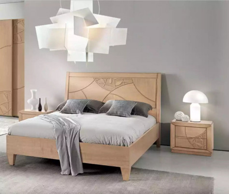 Design-Schlofkummer 3-teileg. Bett 2x Nuetsdësch Modern Luxus Better Set