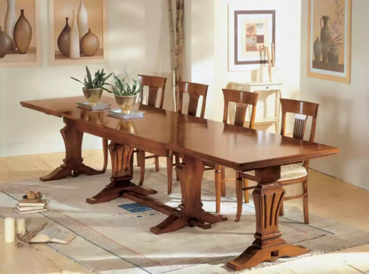 Iessdësch Holz Iesszëmmer Dësch Design Holz Luxus Miwwelen Klassesch Nei