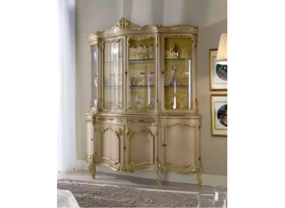 Wunnzëmmer Vitrin Glas Schaf Schief Vitrinnen Holz Italienesch Miwwelen