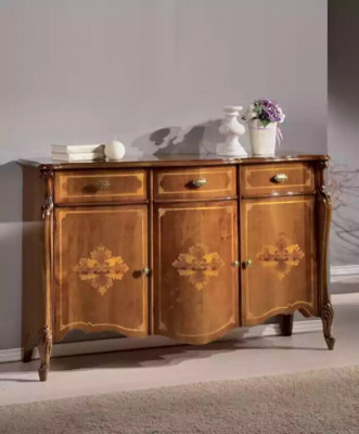 Design Kommode Luxus Holz Sideboard Schaf Wohnzimmer Schief Neien
