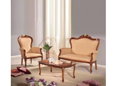Sofa Garnitur 2 Sëtzer Set Design Sofa Polster Canapé Klassesch Luxus Neit