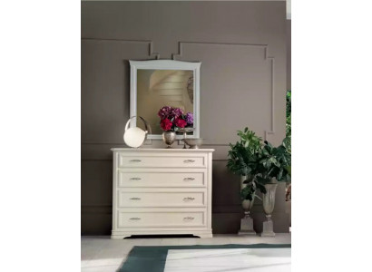 Kommode mat Spigel Holz Kommoden Miwwelen Modern Schaf Beige 2 Deeler. Nei