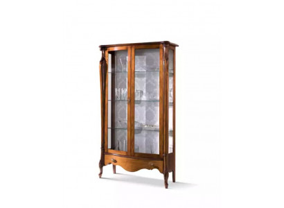 Klassesch Vitrine Glas Schaf Vitrine Holz Wunnzëmmer Luxus Braun