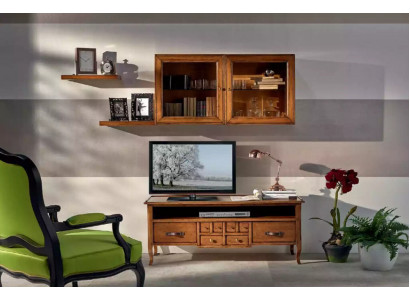 Grupp Wunnwand RTV Lowboard TV Stänner Modern Braun Wunnzëmmer Set