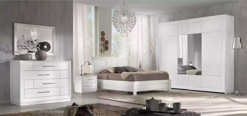 Design Schlofkummer 3tlg. Bett 2x Nuechtstëscher Modern Luxus Set Miwwelen Nei