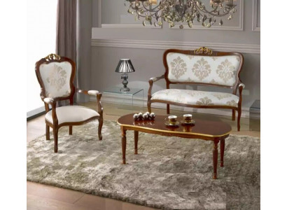 Sofagang Set Design Sofa 2-Sëtzer Fotel Couch Klassesch Luxus Neit