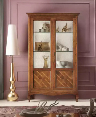Holz Vitrinenschaf Vitrine Wunngzëmmer Miwwelen Glas Sideboard Luxus Neit