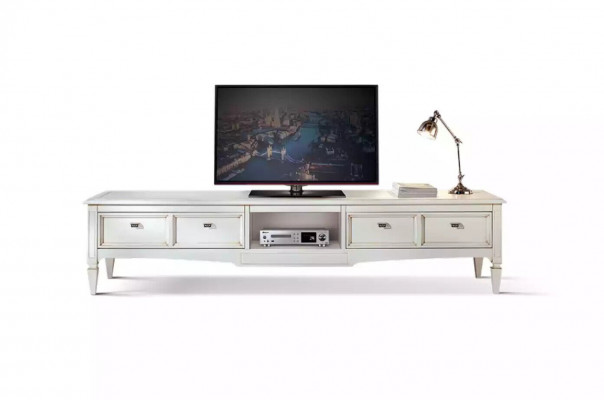 Wunnzëmmer Stänner Miwwelen RTV Fernseh Sideboard Stil Wäiss Luxus Holz