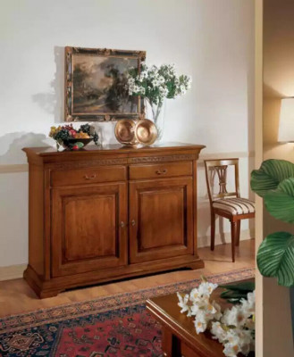 Italienesch Stil Miwwelen Sideboard Braun Luxus Kommode Holz Wunnzëmmer