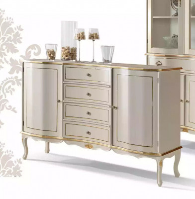 Design Klassesch wäiss Sideboard mat Schief Schlofzëmmer Kommode
