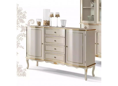 Design Klassesch wäiss Sideboard mat Schief Schlofzëmmer Kommode