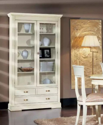 Wunnzëmmer Glas Schaf Vitrin Kommode Holz Luxus Schief Méiwwel