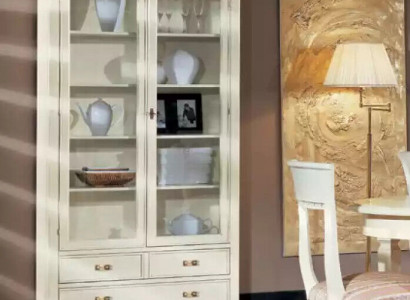 Wunnzëmmer Glas Schaf Vitrin Kommode Holz Luxus Schief Méiwwel