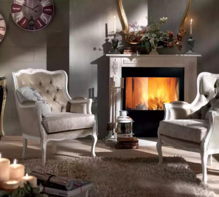 Luxus Sessel Design Polster Sofa Canapé Wunnzëmmer Textil 1 Sëtz Nei