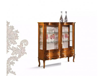 Glas Luxus Braun Holz Vitrin Exklusiv Wunnzëmmer Miwwel Neit