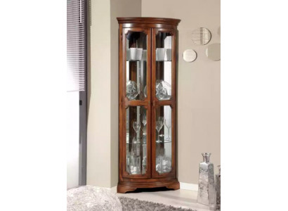 Klassesch Miwwelen Holz Braun Eckvittrinn Vitrinneschaf Italienesch Miwwelen
