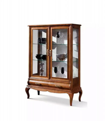 Luxus Holz Vitrine Anrichte Design Braun Italienesch Miwwel Schaf Nei