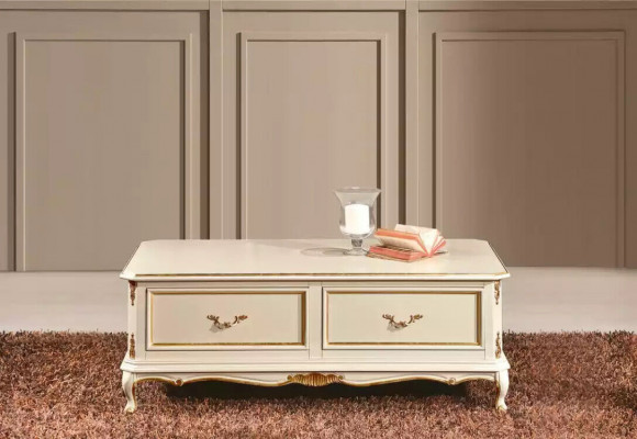 Designer wäissen Luxus-Sécherzëmmerdësch fir Wunnzëmmer klasseschen Holz-Dësch