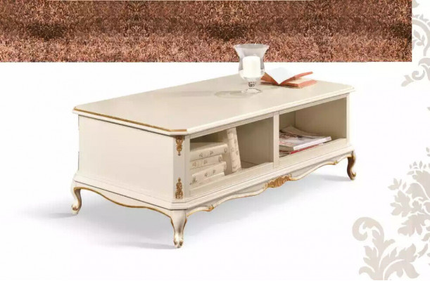 Designer wäissen Luxus-Sécherzëmmerdësch fir Wunnzëmmer klasseschen Holz-Dësch