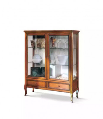 Vitrin aus Holz, Glasvitrine, Schaf, Miwwel, Massivholz, Bäiz Kommod, Wunndéngsch.