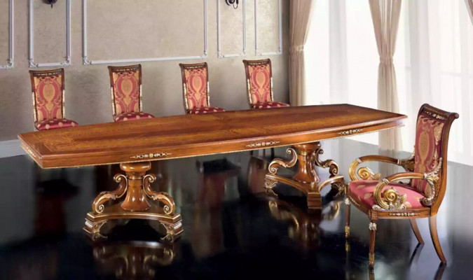 Design Luxus Dëscher Iesszëmmer Italienesch Miwwelen Dësch Braun Iessdëscher Nei