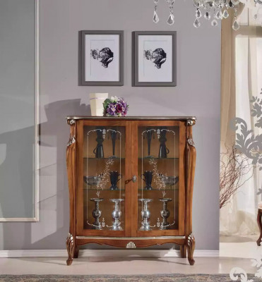 Brong Glasvitrine Wunnzëmmer Holz Säitbord Luxus Vitrine Schaf Regal