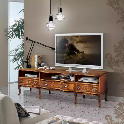 Fernsehschaf Konsol klassecht Holzmiwwel Design RTV Stänner Miwwelen Kommoden
