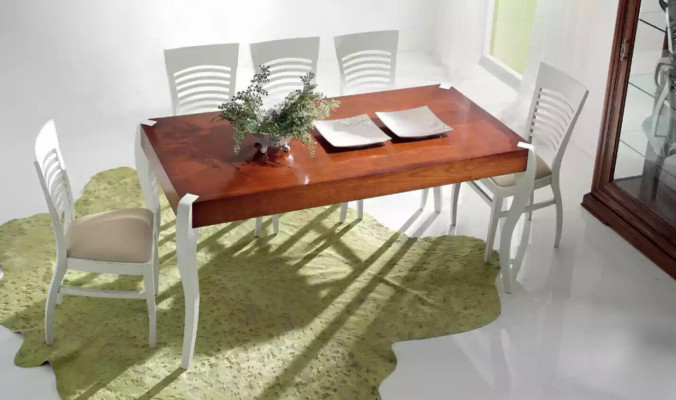 Iessdësch Holz Iesszëmmer Dësch Rektangulär Italienesch Miwwelen Dëscher Nei