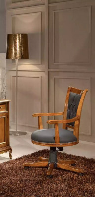 Moderne Chefsessel Bürosmiwwel Dréistull Holzgestell Klassesch Design