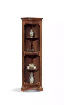 Eckvitrine Wunnzëmmer Miwwelen Anrichte Holz Vitrinen Schaf Braun Nei