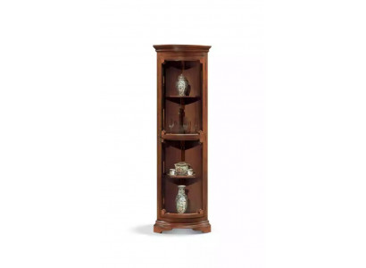 Eckvitrine Wunnzëmmer Miwwelen Anrichte Holz Vitrinen Schaf Braun Nei