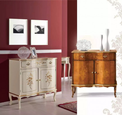 Luxuriéist wäisst Sideboard mat Schiefenmobilier Holzschaf Lampe Luuchten