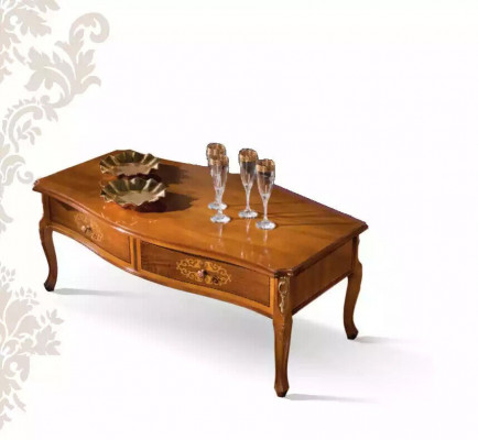 Klasseschen brongen hëlze Couchtisch Luxus Design Tirang Dësch Neit