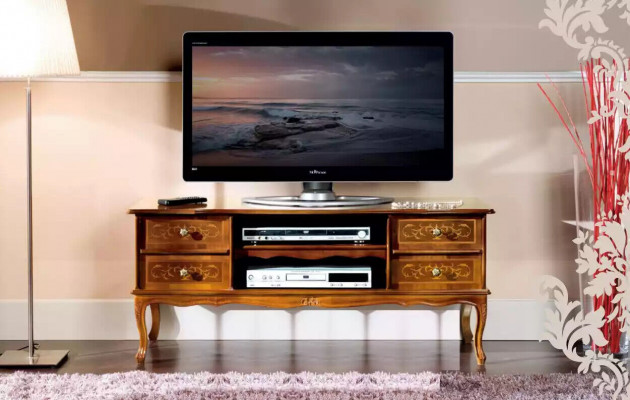 Klassesch Braun rtv Luxus TV Schaf Lowboard Tiräng Holzmiwwel