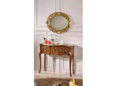 Klassesche Konsolendësch Bruenen Holzdësch Wunnzëmmer Designer Miwwelen